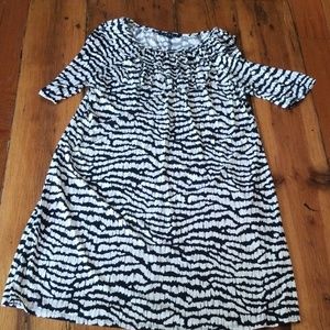 Black and white striped dress